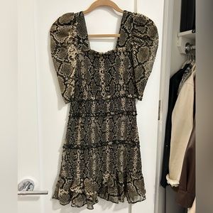 Olivaceous Smocked Mini Dress